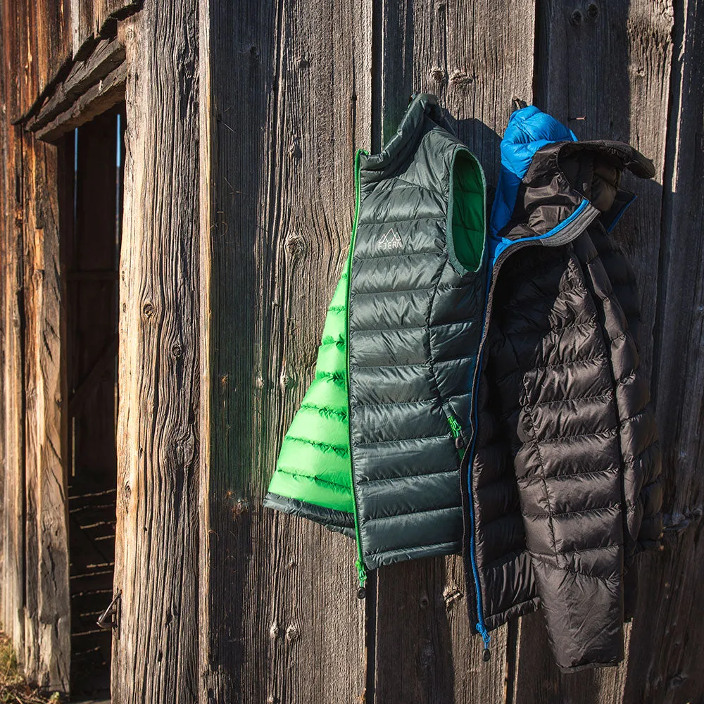 Mens Arktis II Down Hooded Jacket (Black/Cobalt)