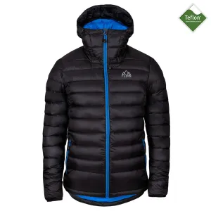 Mens Arktis II Down Hooded Jacket (Black/Cobalt)