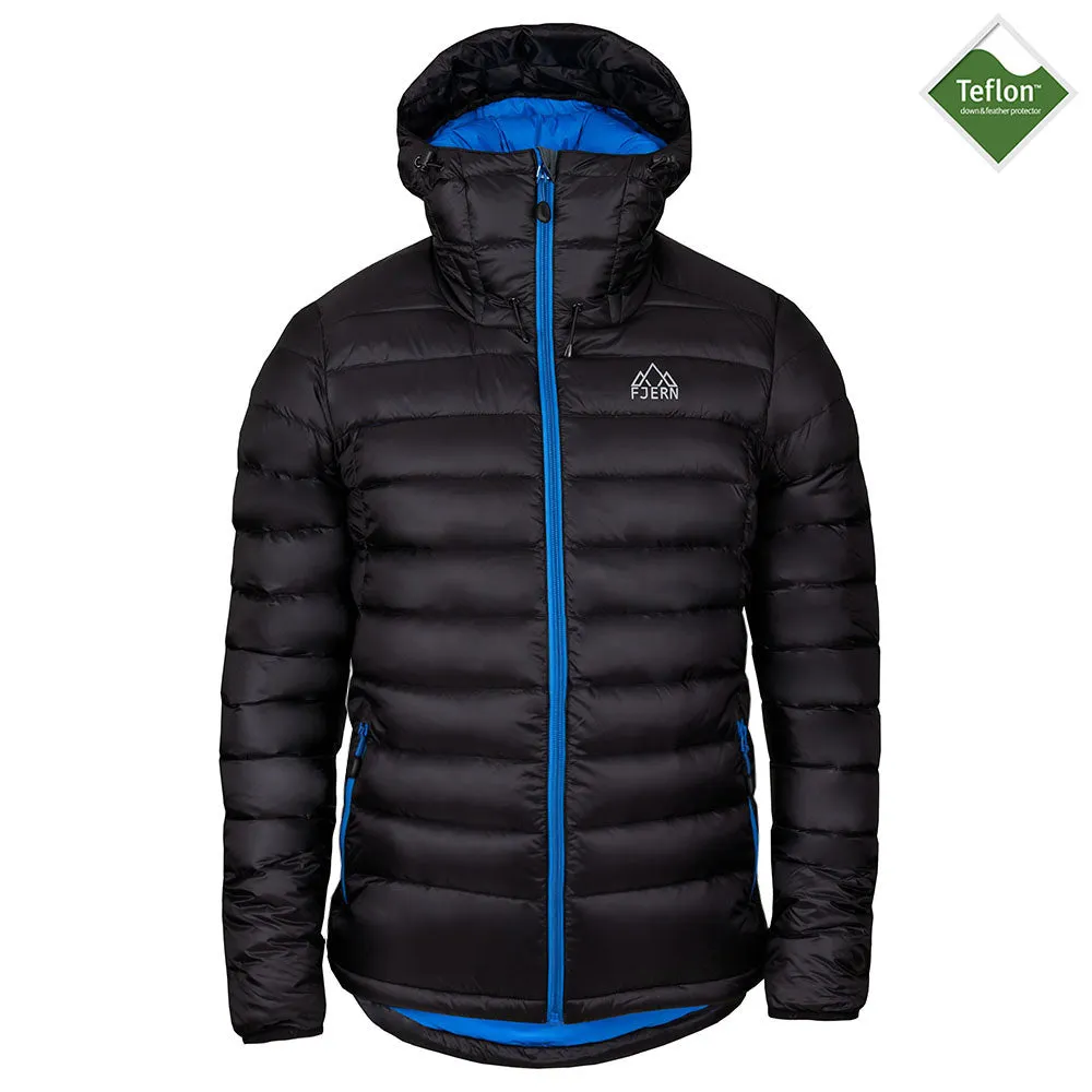 Mens Arktis II Down Hooded Jacket (Black/Cobalt)