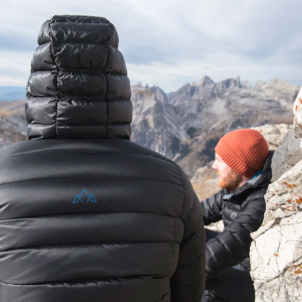 Mens Arktis II Down Hooded Jacket (Black/Cobalt)