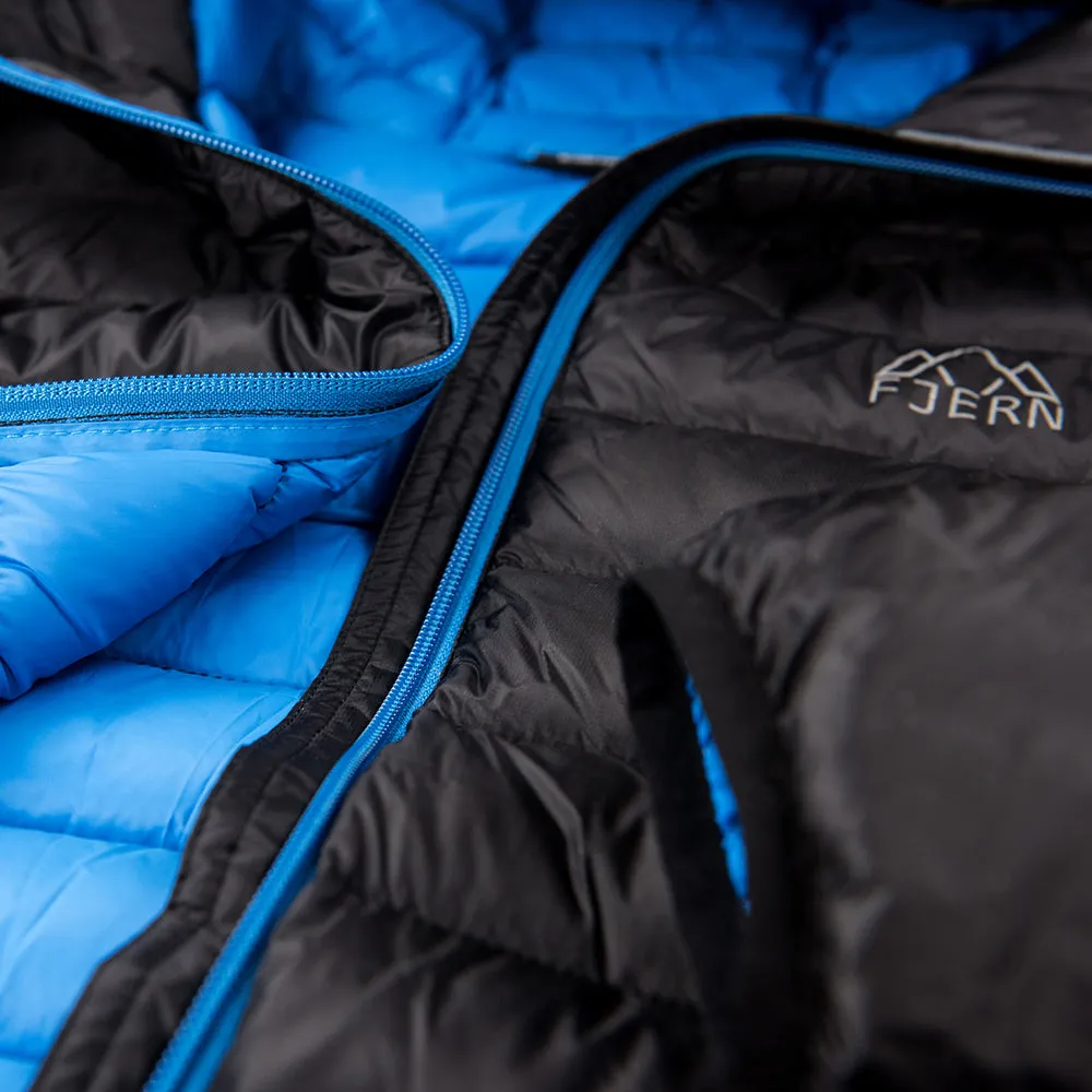 Mens Arktis II Down Hooded Jacket (Black/Cobalt)