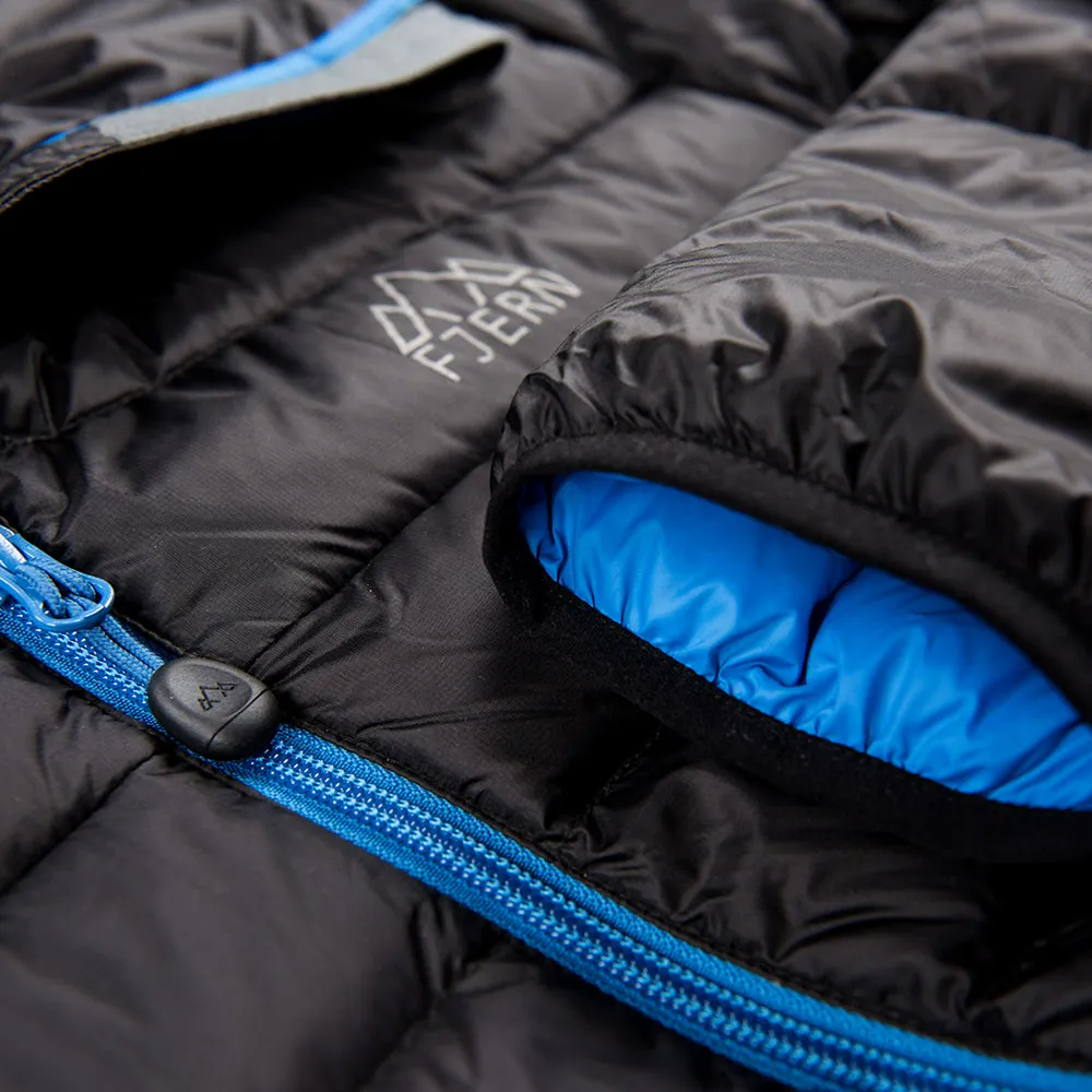 Mens Arktis II Down Hooded Jacket (Black/Cobalt)