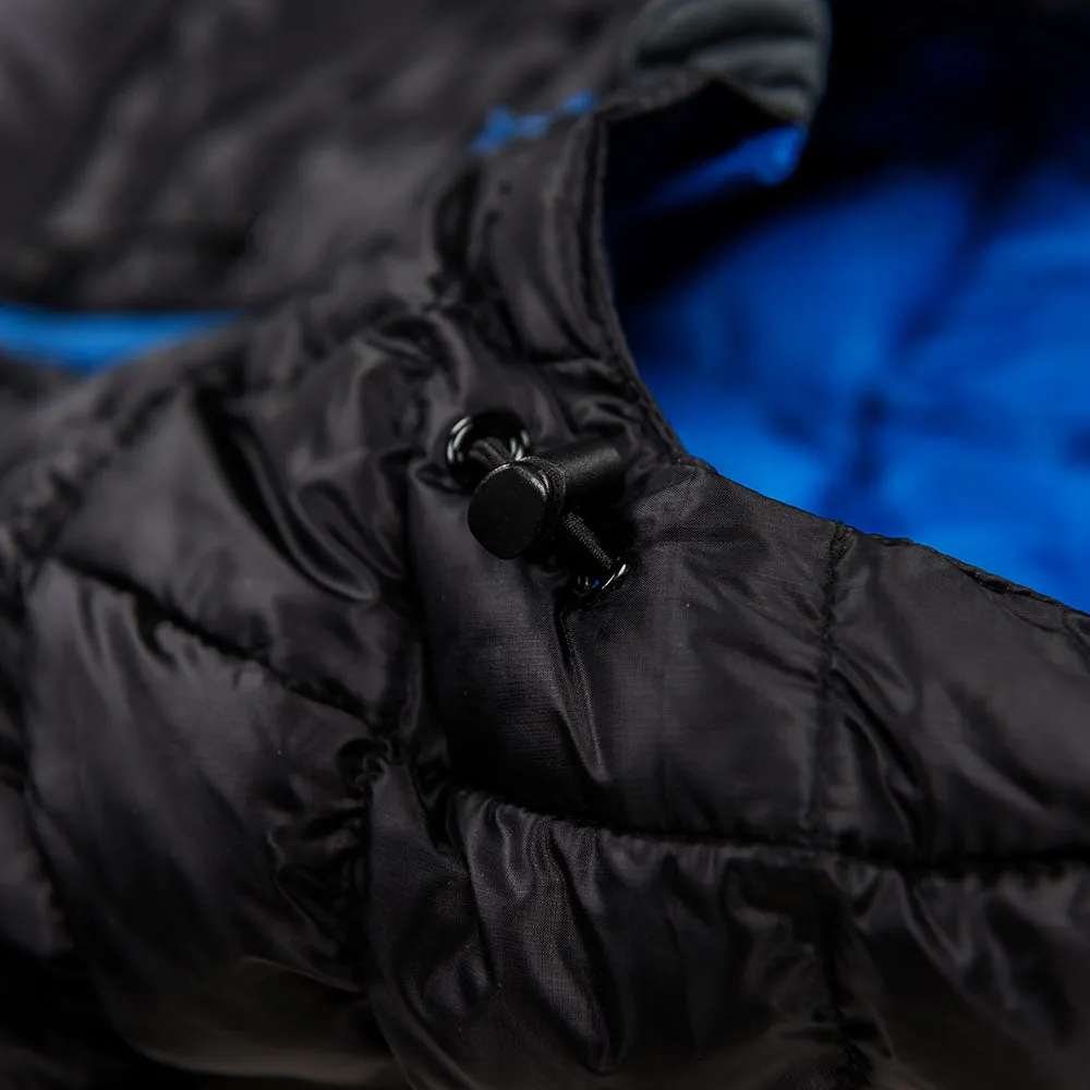 Mens Arktis II Down Hooded Jacket (Black/Cobalt)