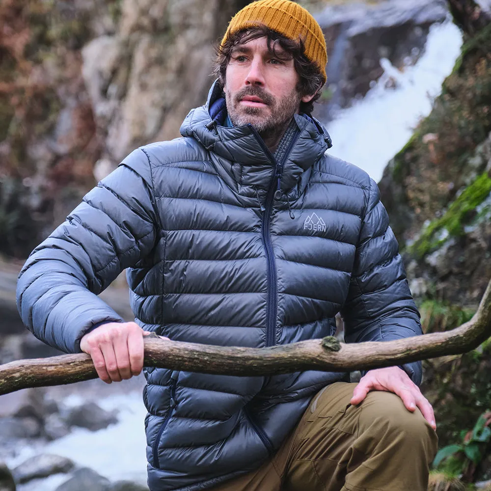 Mens Arktis II Down Hooded Jacket (Charcoal/Navy)
