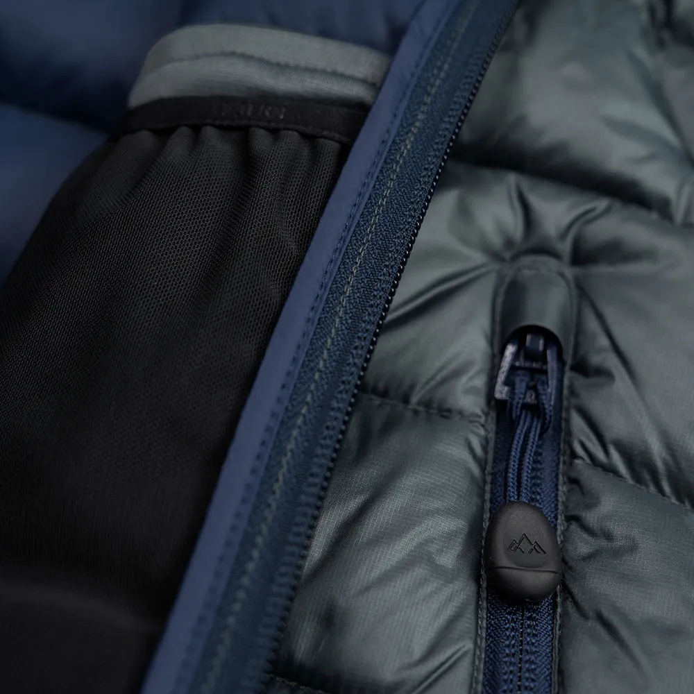 Mens Arktis II Down Hooded Jacket (Charcoal/Navy)