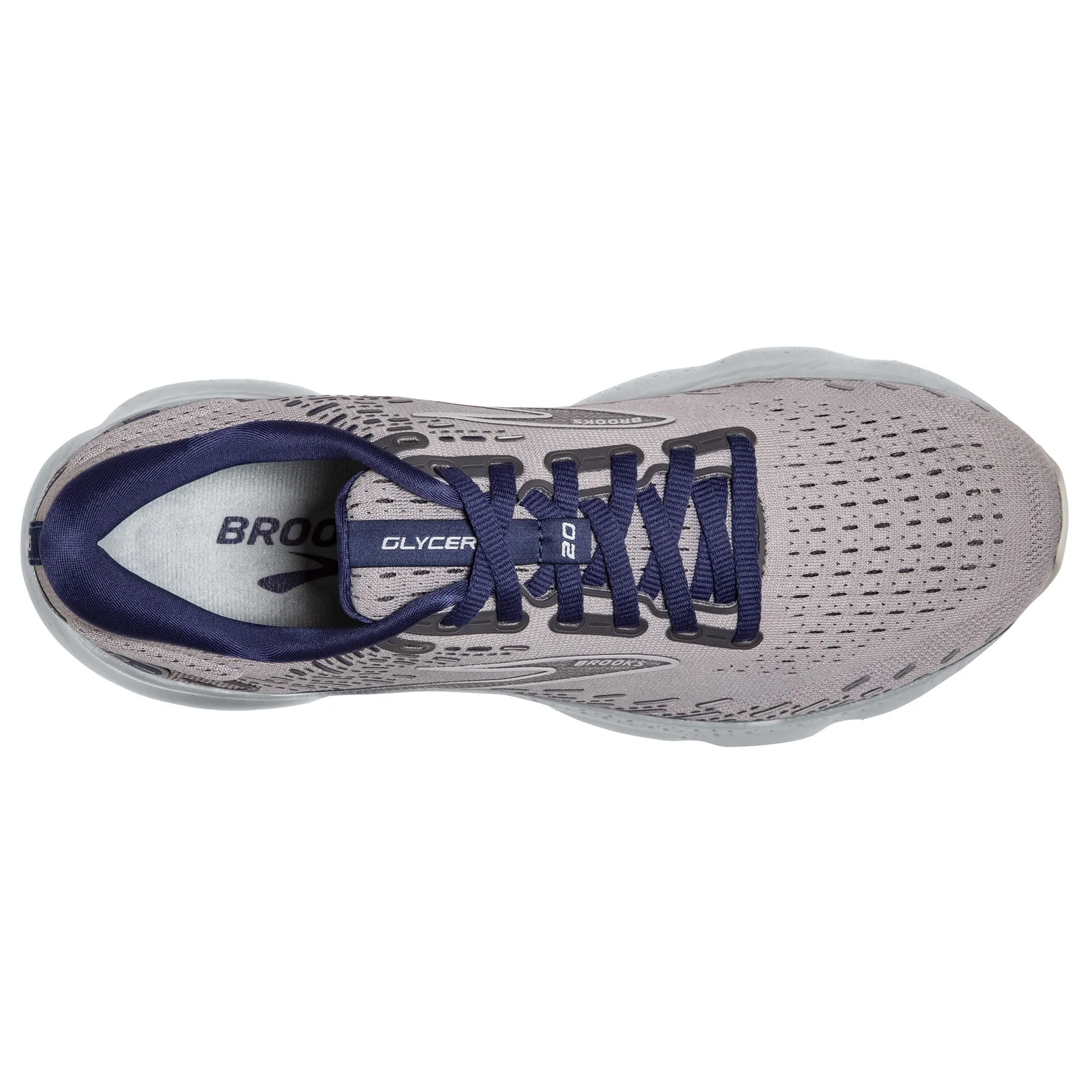 MENS BROOKS GLYCERINE 20 - ALLOY/GREY/BLUE DEPTHS