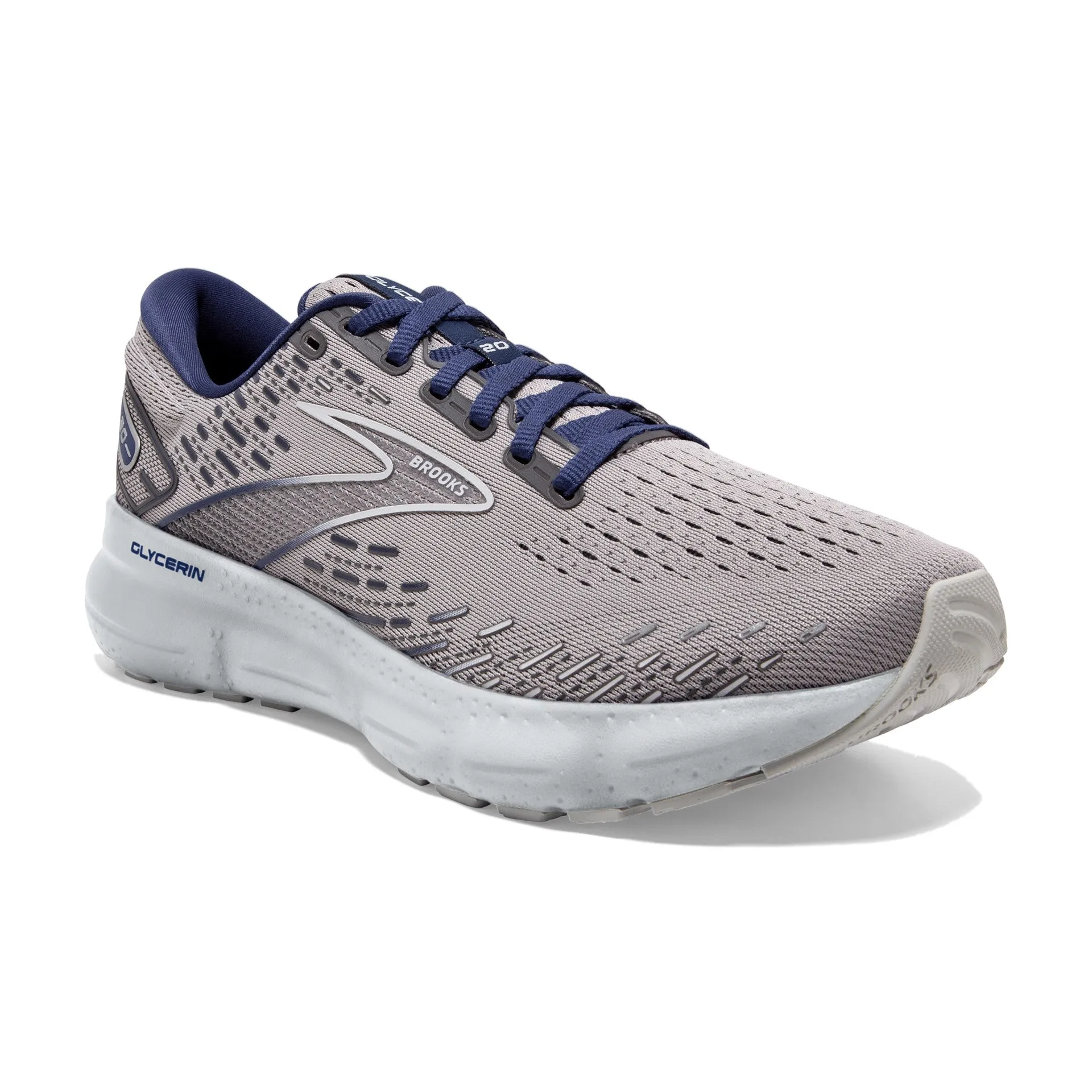 MENS BROOKS GLYCERINE 20 - ALLOY/GREY/BLUE DEPTHS