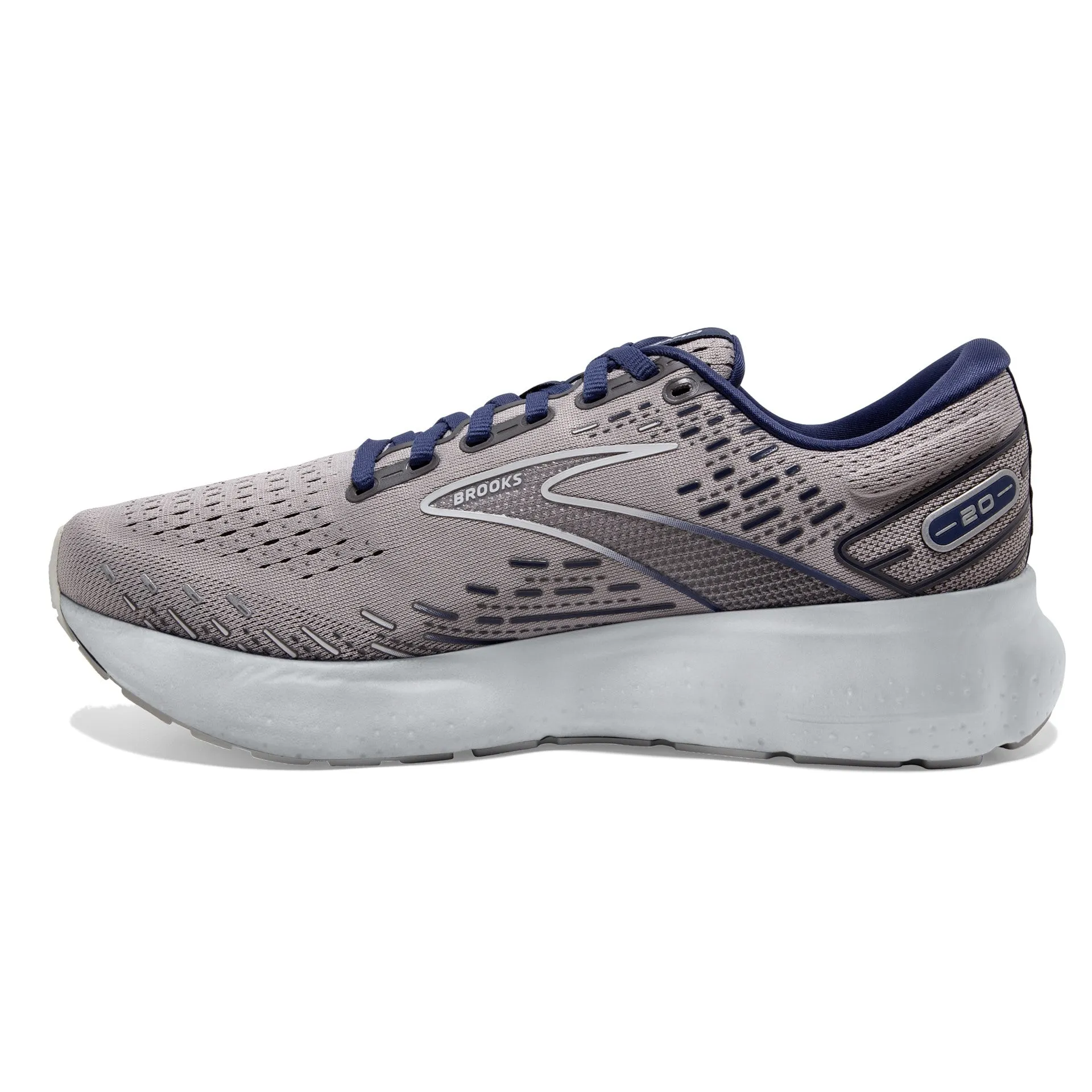 MENS BROOKS GLYCERINE 20 - ALLOY/GREY/BLUE DEPTHS