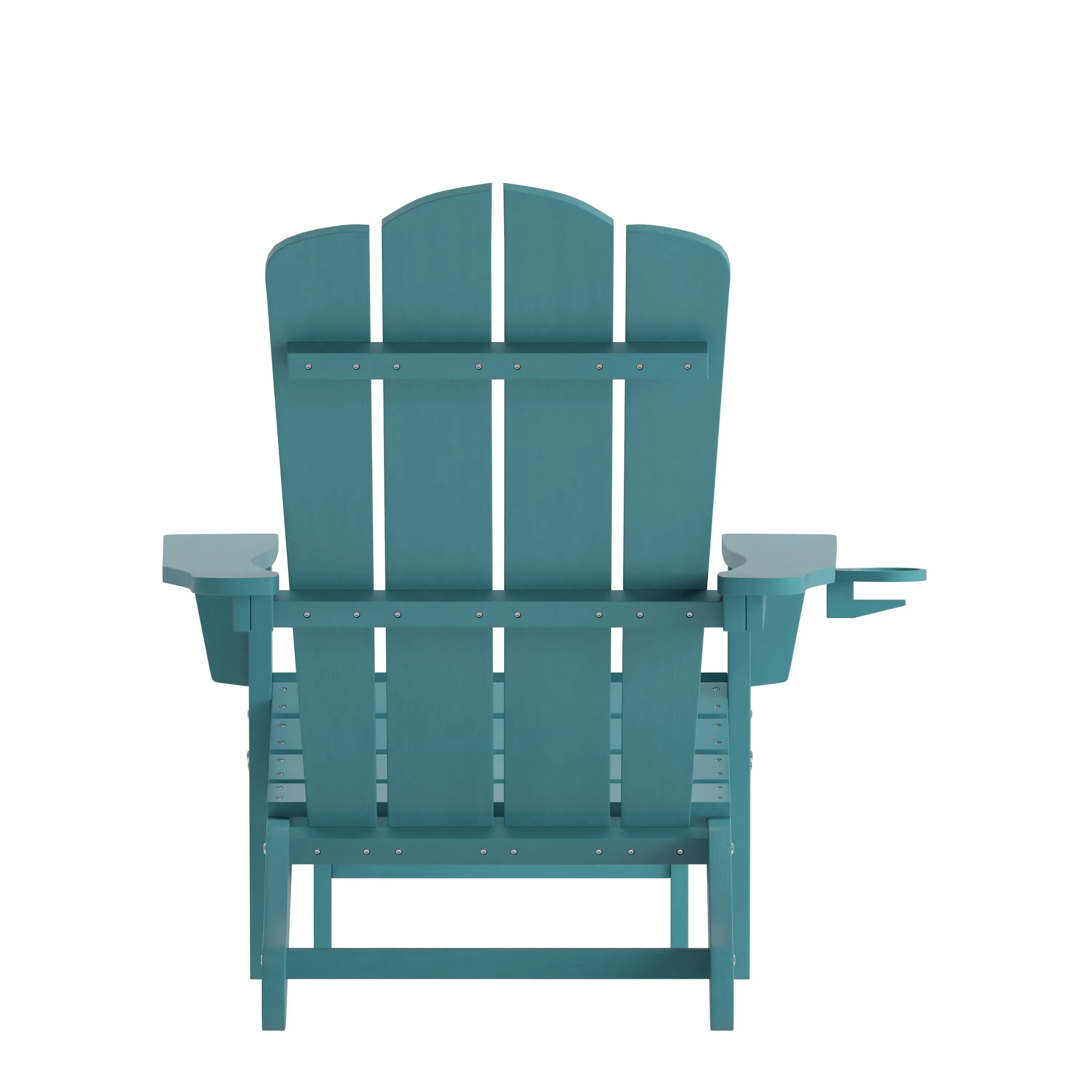 Newport HDPE Adirondack Chair with Cup Holder and Pull Out Ottoman, All-Weather HDPE Indoor/Outdoor Lounge Chair