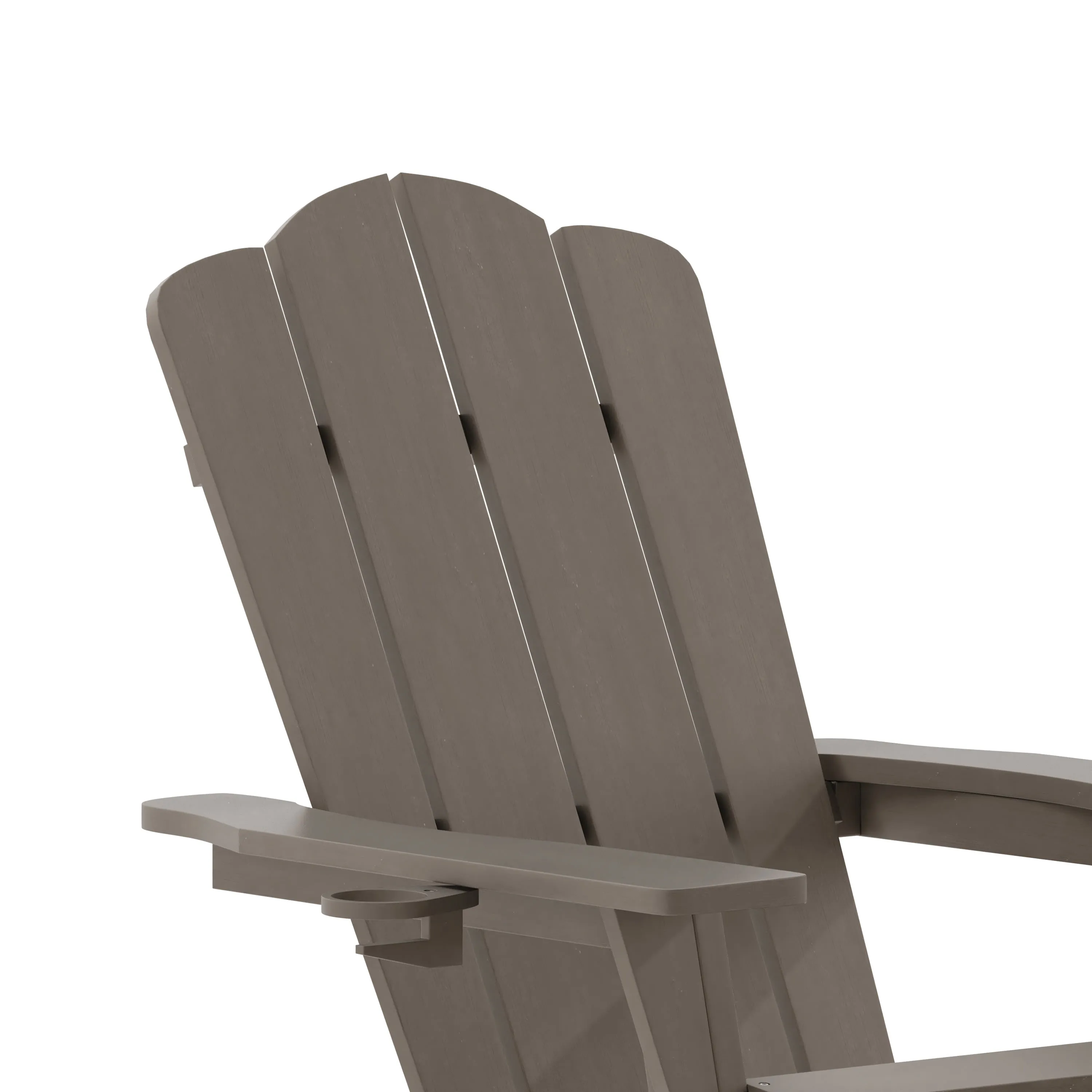 Newport HDPE Adirondack Chair with Cup Holder and Pull Out Ottoman, All-Weather HDPE Indoor/Outdoor Lounge Chair