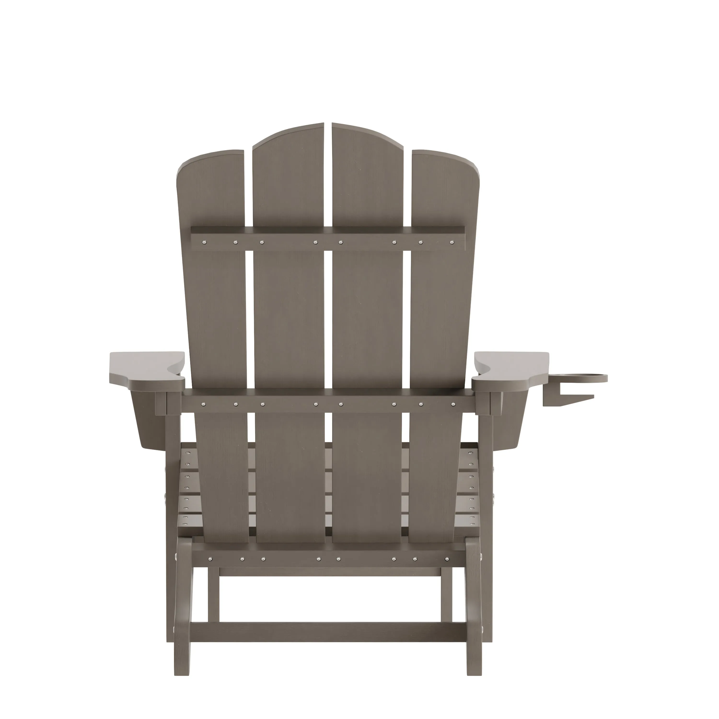 Newport HDPE Adirondack Chair with Cup Holder and Pull Out Ottoman, All-Weather HDPE Indoor/Outdoor Lounge Chair