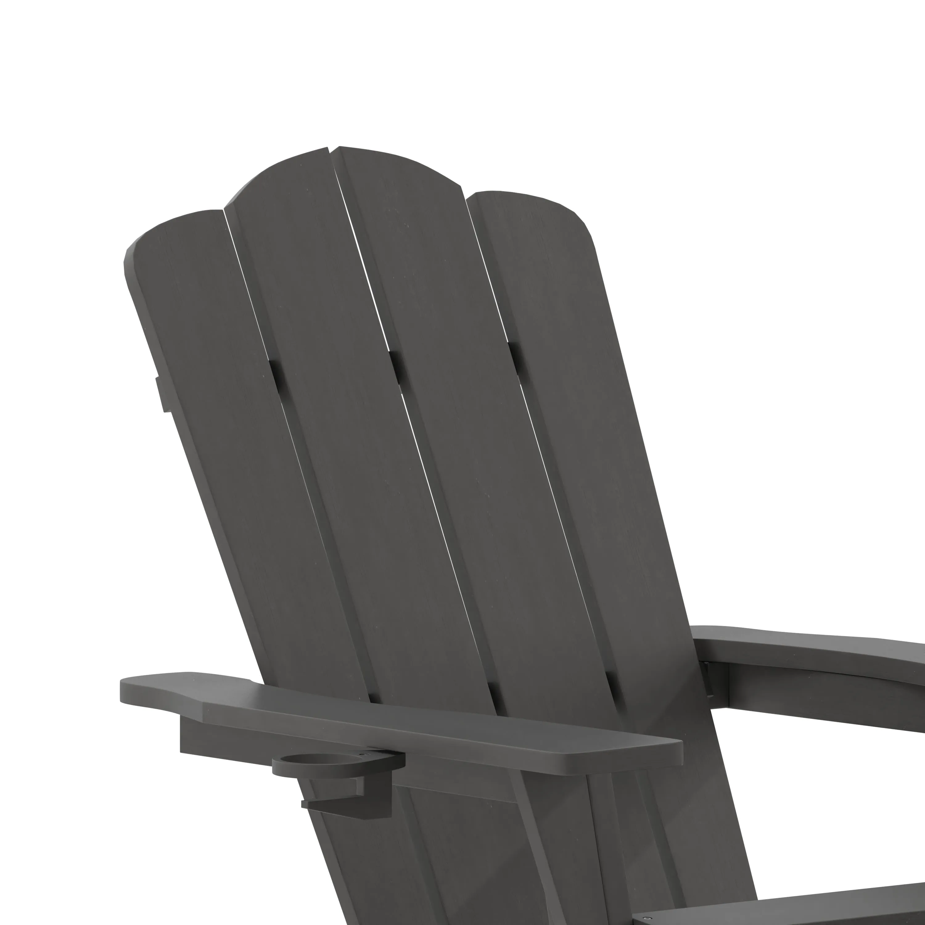 Newport HDPE Adirondack Chair with Cup Holder and Pull Out Ottoman, All-Weather HDPE Indoor/Outdoor Lounge Chair