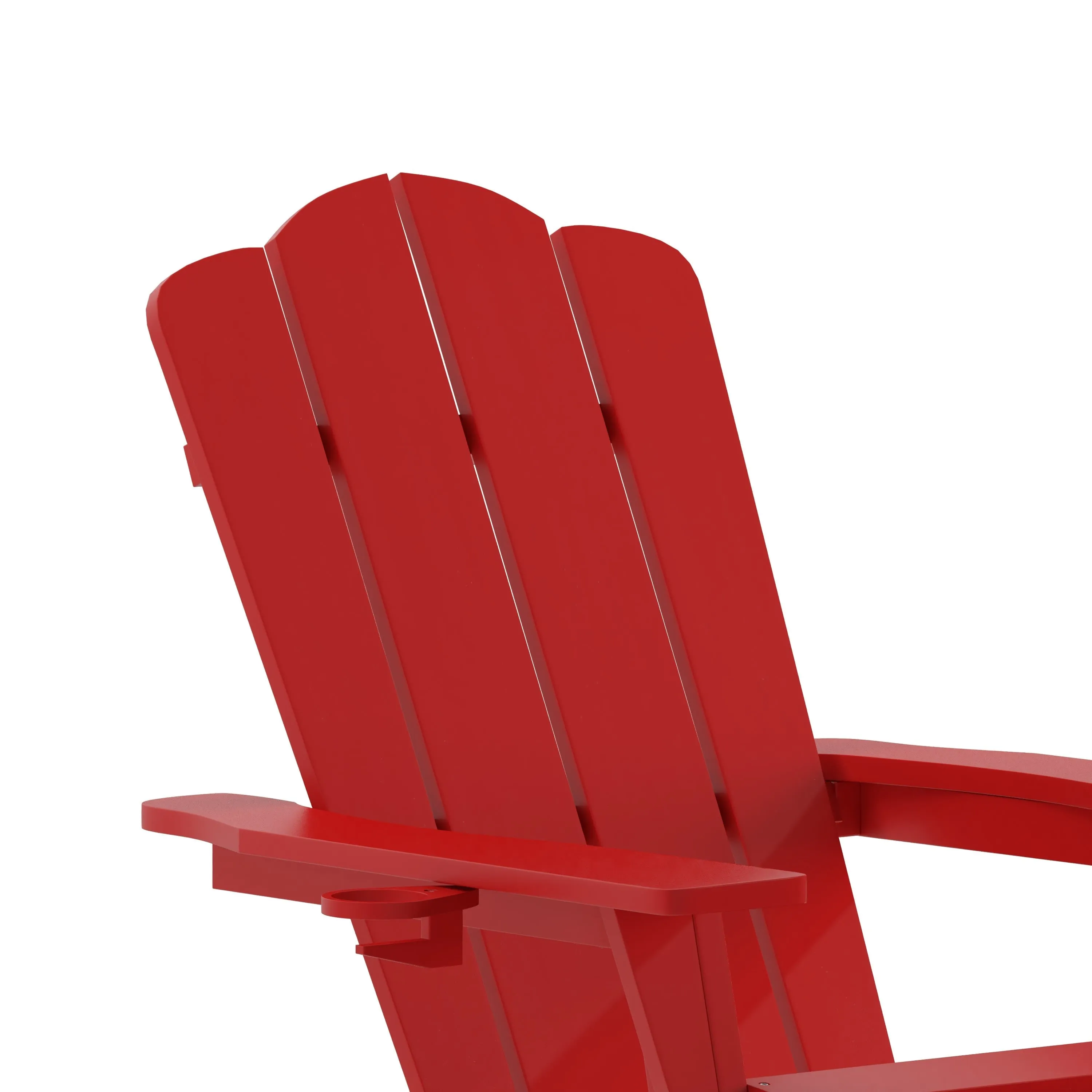 Newport HDPE Adirondack Chair with Cup Holder and Pull Out Ottoman, All-Weather HDPE Indoor/Outdoor Lounge Chair
