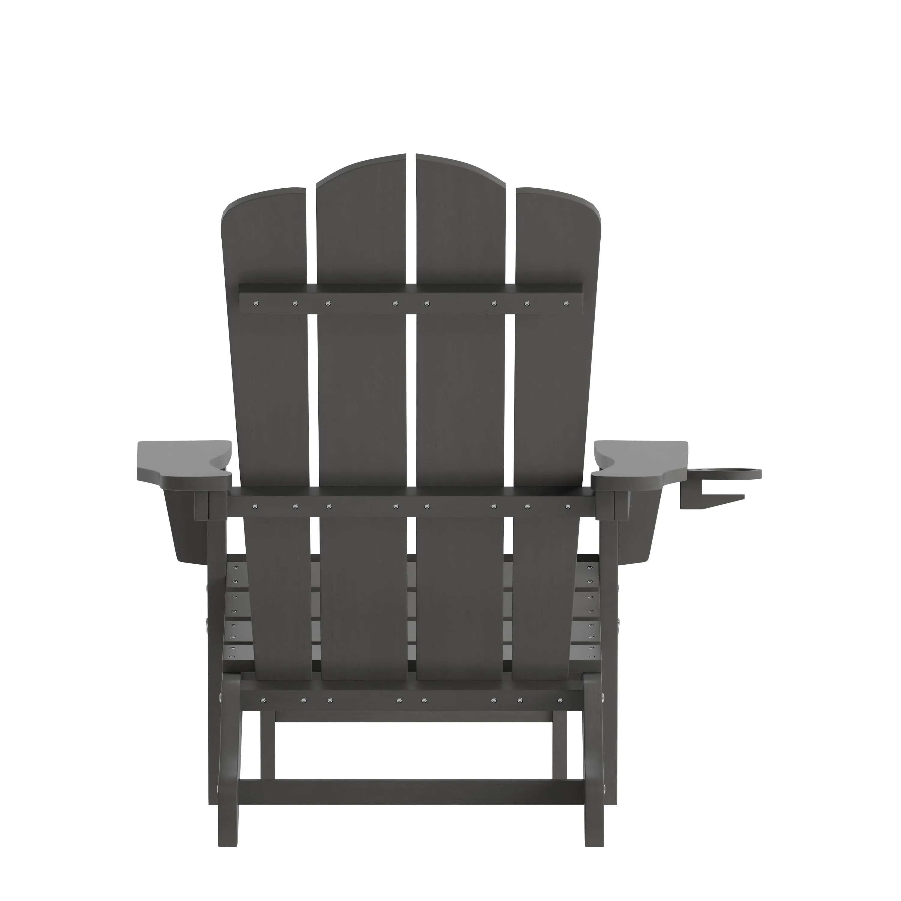 Newport HDPE Adirondack Chair with Cup Holder and Pull Out Ottoman, All-Weather HDPE Indoor/Outdoor Lounge Chair