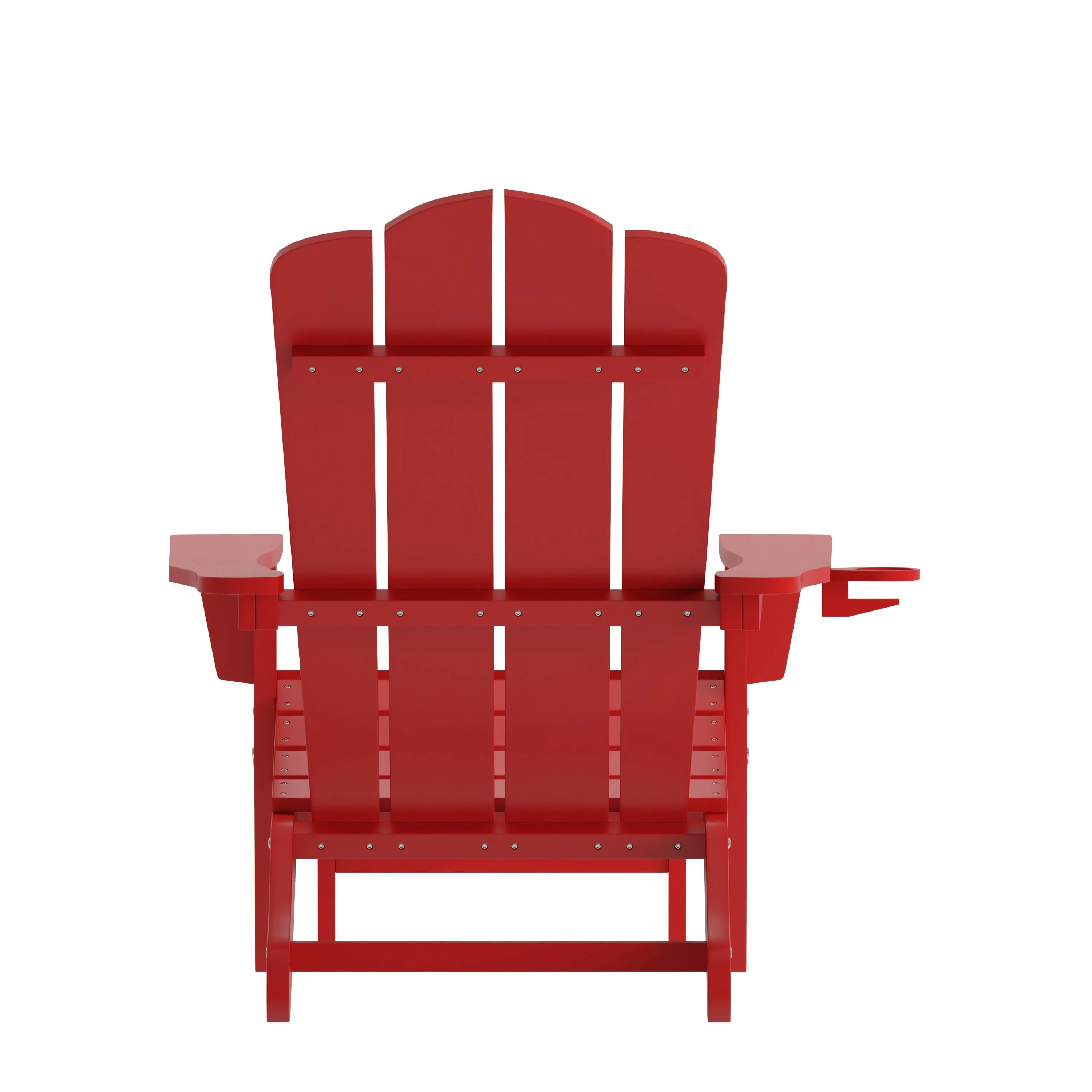 Newport HDPE Adirondack Chair with Cup Holder and Pull Out Ottoman, All-Weather HDPE Indoor/Outdoor Lounge Chair