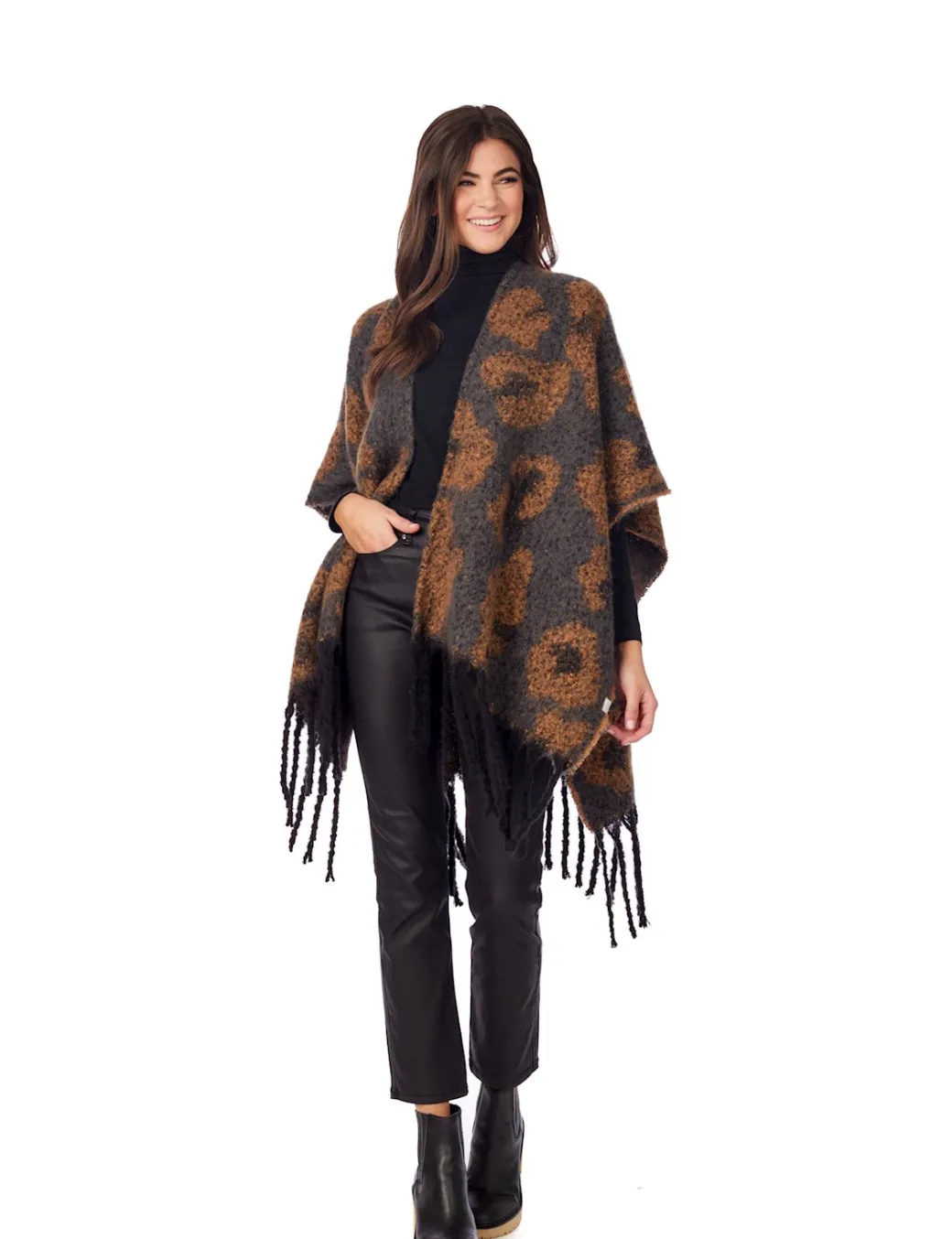 OVERSIZED LEOPARD PONCHO BY MUD PIE