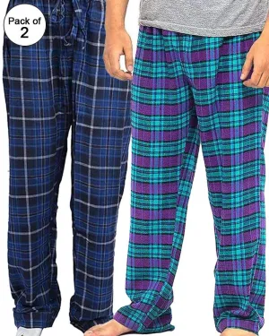Pack of 2 - Men's Cotton Check Pajama - Cotton Yarn Dyed Flannel Men's Pajama MF-05