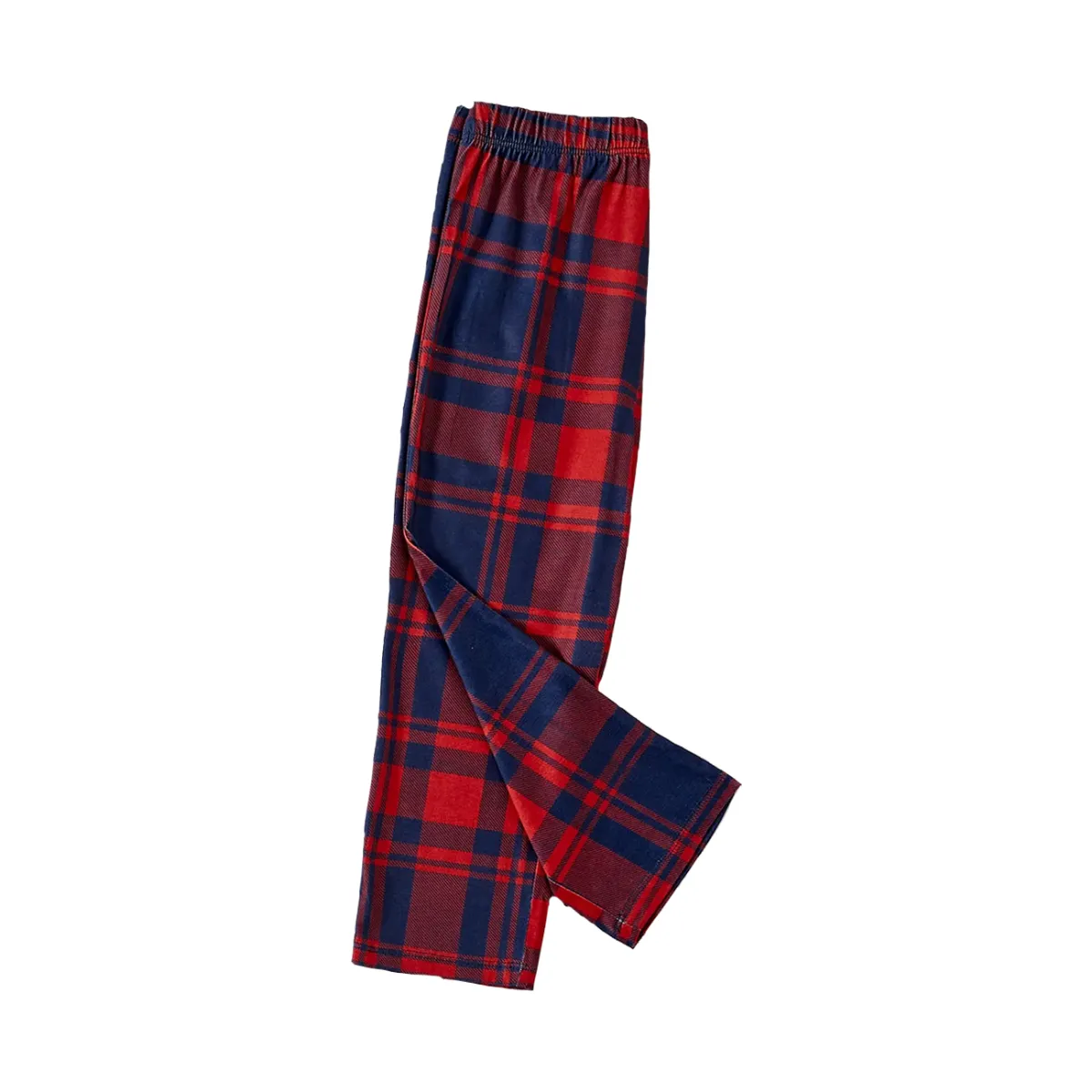 "Dear Santa Define Good" Slogan Printed Red and Blue Plaid Christmas Matching Pajamas