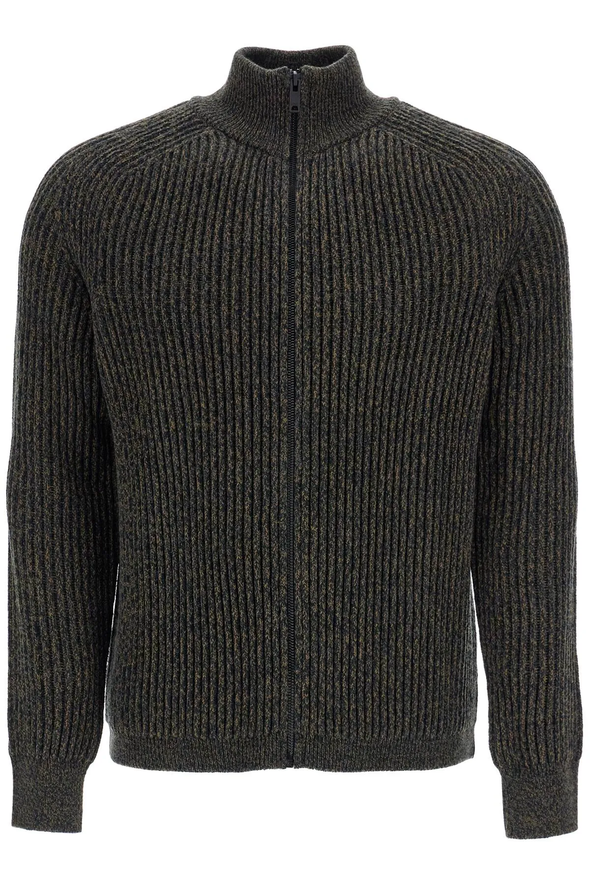 regular fit green high neck sweater in wool and polyacrylic 50523540 OPEN GREEN