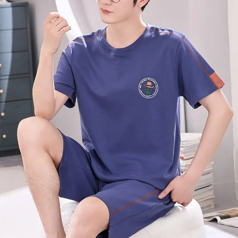 Spring Autumn Plus 5XL Knitted Men's Sleepwear Letter Lattice Pajamas Plaid Pajamas Sets Casual Loungewear Pyjamas Night Fashion