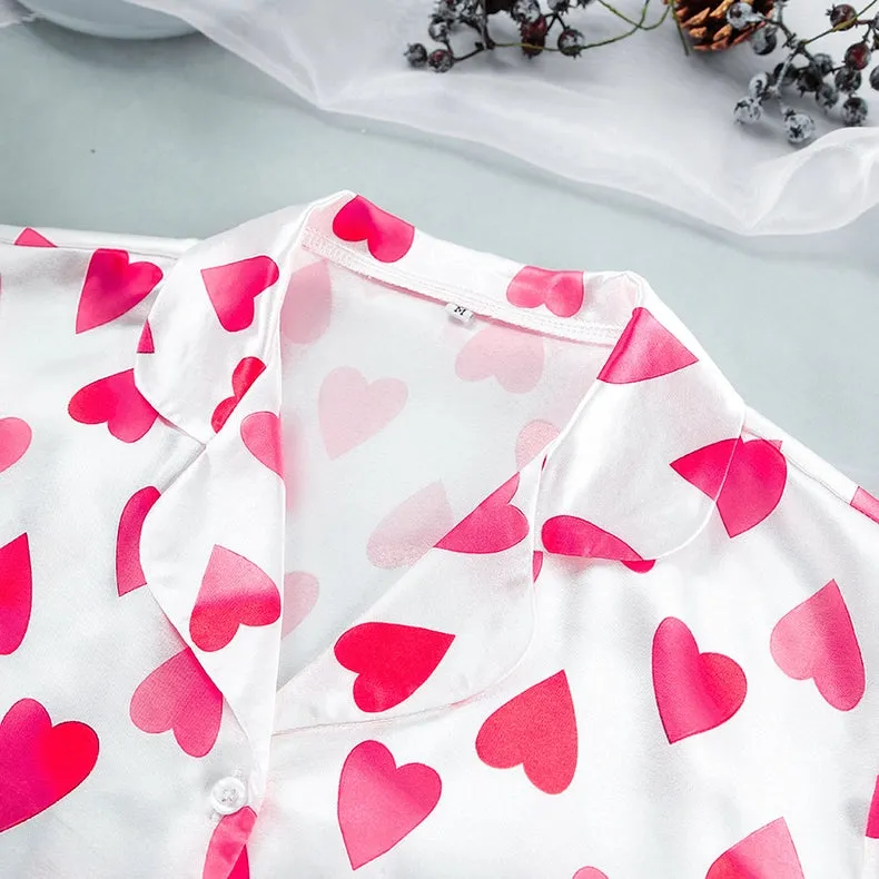 Valentine's Day Love Pajamas Shorts Two-Piece Loungewear Set