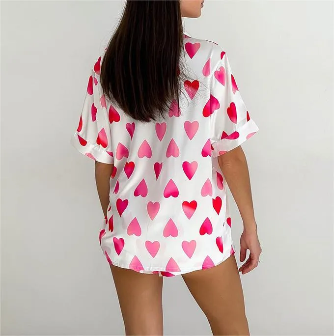 Valentine's Day Love Pajamas Shorts Two-Piece Loungewear Set
