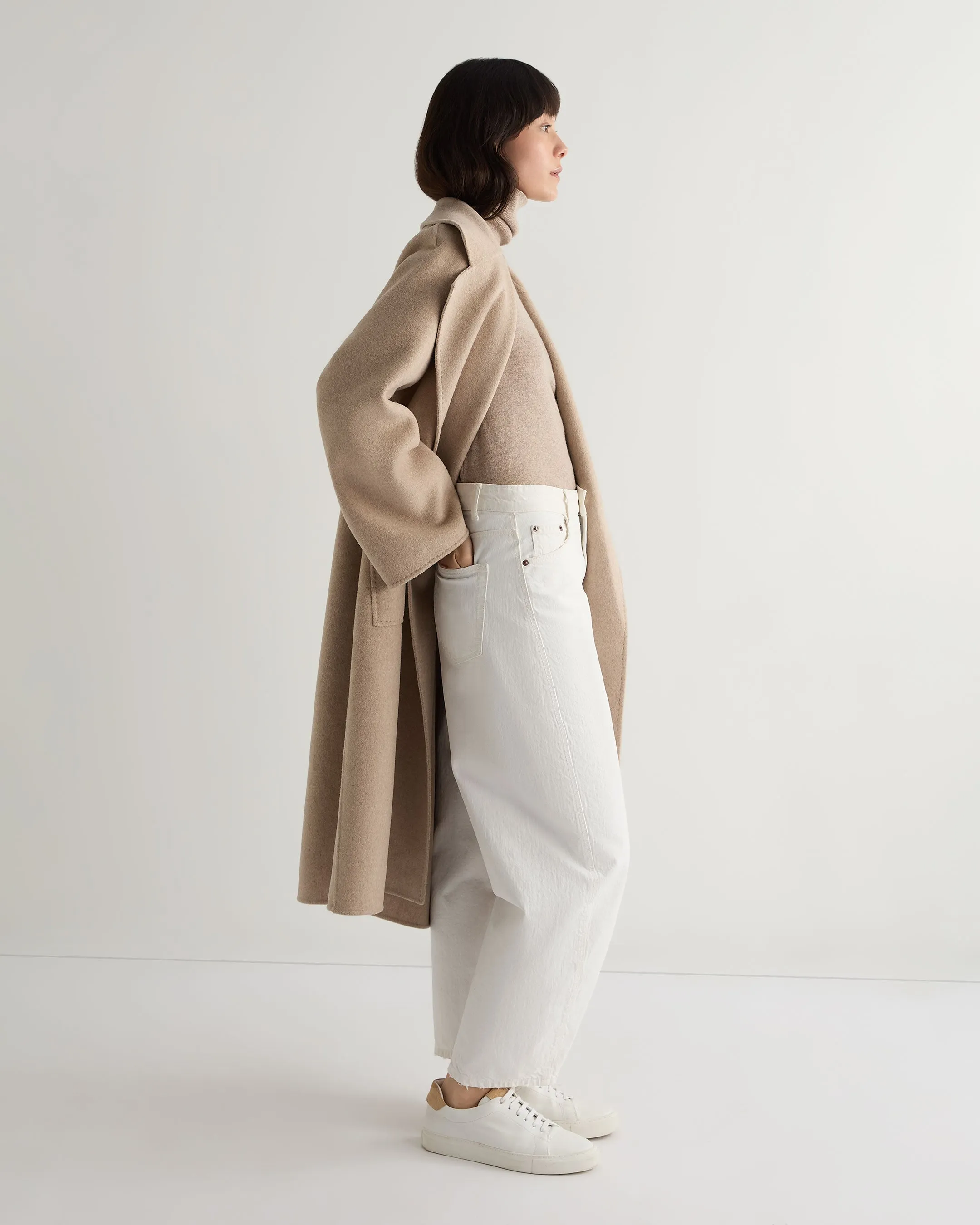Women's Luna Roll Neck Cashmere Jumper Oatmeal Brown